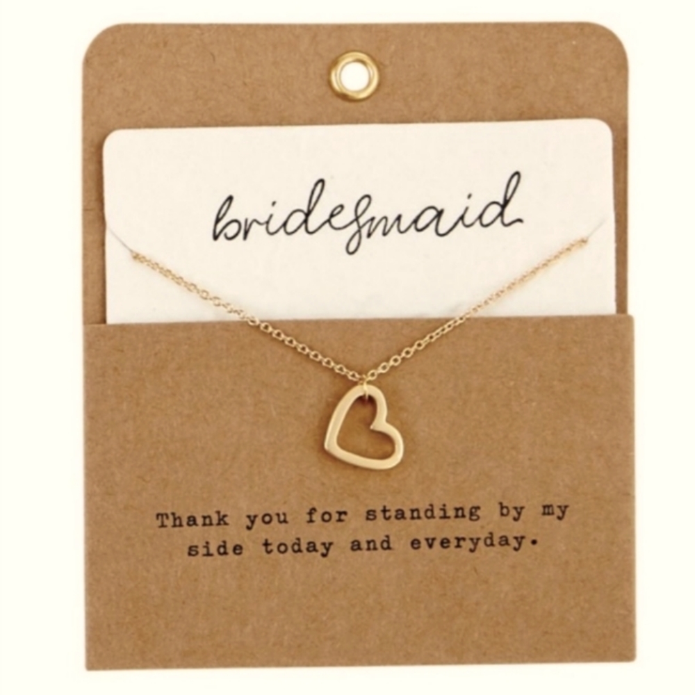💖 Mud Pie Brushed Gold Heart Charm Necklace 💖